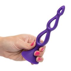 Фиолетовая анальная елочка Silicone Triple Probe - 14,5 см. - 