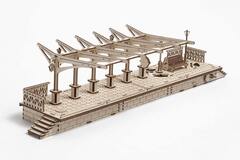 Перрон Ugears - Деревянный конструктор, сборная модель, 3D пазл, железнодорожная станция