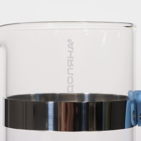 Чайник заварочный френч - пресс Доляна «Гарсон», 350 мл, стекло, цвет голубой
