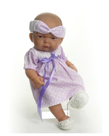 Платье хлопковое горох - На кукле. Одежда для кукол, пупсов и мягких игрушек.