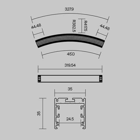 Профиль Maytoni ALM-3535R-B-D-45°-0.8M