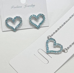 Комплект украшений СЕРДЕЧКИ колье с подвеской+ серьги в стиле TIFFANY