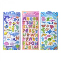 
          Наклейки детские Alingar, 9,5 см х19 см, "Морские, буквы монстрики", 3D, (анг.буквы, морские животные), полимер, объемные, европодвес