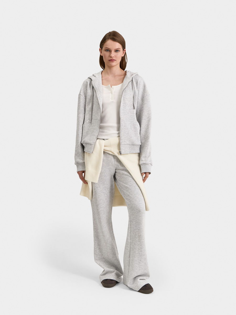 

Брюки Лима расклешённые, Серый меланж