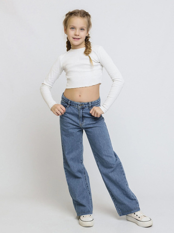 004_ДО24 Джинсы (брюки) для девочки, синий