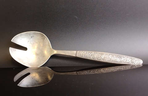 Ложка для салата - мельхиор серебрение - Прибалтика - СССР