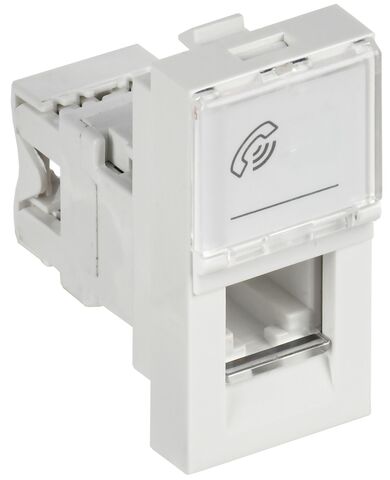 РКФ-10-00-П Розетка телефонная RJ-11 кат.3 (на 1 модуль) ПРАЙМЕР белая IEK
