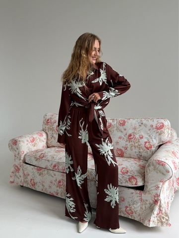 Шелковый костюм Coral Bay шоколад