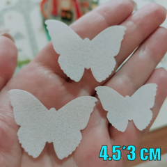 Белые Вафельные Бабочки для Торта 25 шт, 4.5*3 см (тонкая вафельная бумага)
