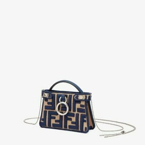 Сумка Fendi Peekaboo Iconic Mini синий