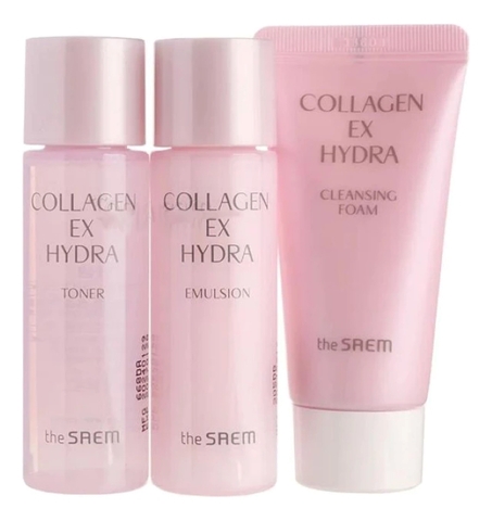 The Saem Collagen EX Hydra Travel Kit Набор уходовый дорожный (тонер, эмульсия, пенка)