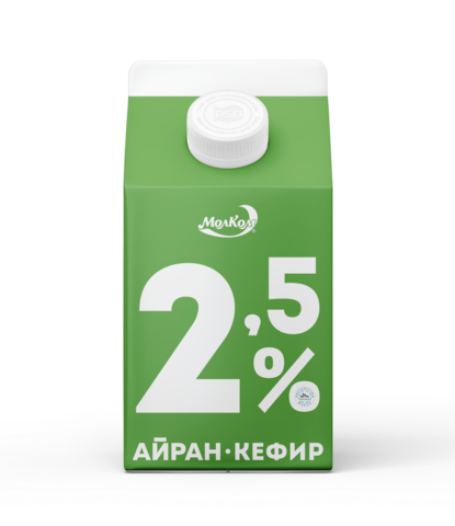 Кефир 2,5% 0,45 л т/р Молком КАЗАХСТАН