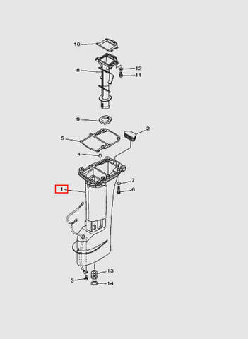 Дейдвуд  для лодочного мотора T15, OTH 9,9 SEA-PRO (15-1)