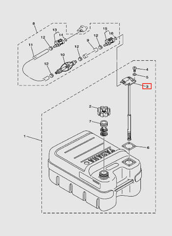 Коннектор с измерителем топлива  для лодочного мотора T15, OTH 9,9 SEA-PRO