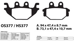 Тормозные колодки для квадроциклов Kawasaki, Stels, RM Rival HS377