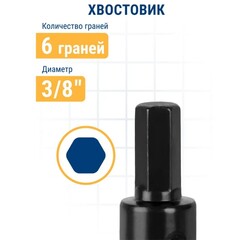 Адаптер ПРАКТИКА держатель со сверлом для BIM коронок ф14-30мм, шестигранный хвостовик (036-087)