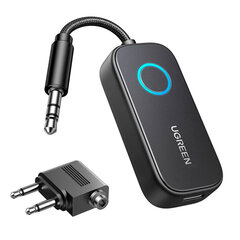 Адаптер Bluetooth UGREEN CM672 (35222A) Bluetooth 5.2 Audio Transmitter&Receiver с адаптером для наушников в самолете, серый