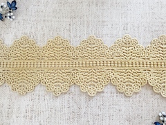 Кружево матовое плетеное, ш. 9,1 см, бежевый