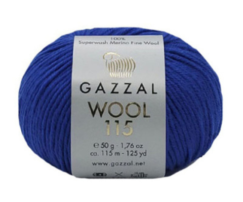 Пряжа Gazzal WOOL 115 3330 василёк (уп.5 мотков)