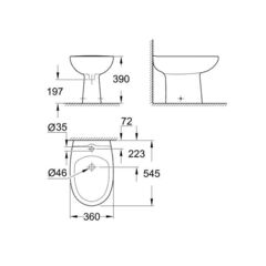 Биде напольное стандартное Grohe bau ceramic 39432000