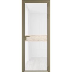 Алюминиевая дверь 6AG шампань остеклённая со ставкой