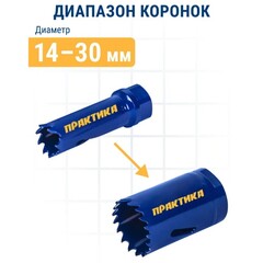 Адаптер ПРАКТИКА держатель со сверлом для BIM коронок ф14-30мм, шестигранный хвостовик (036-087)