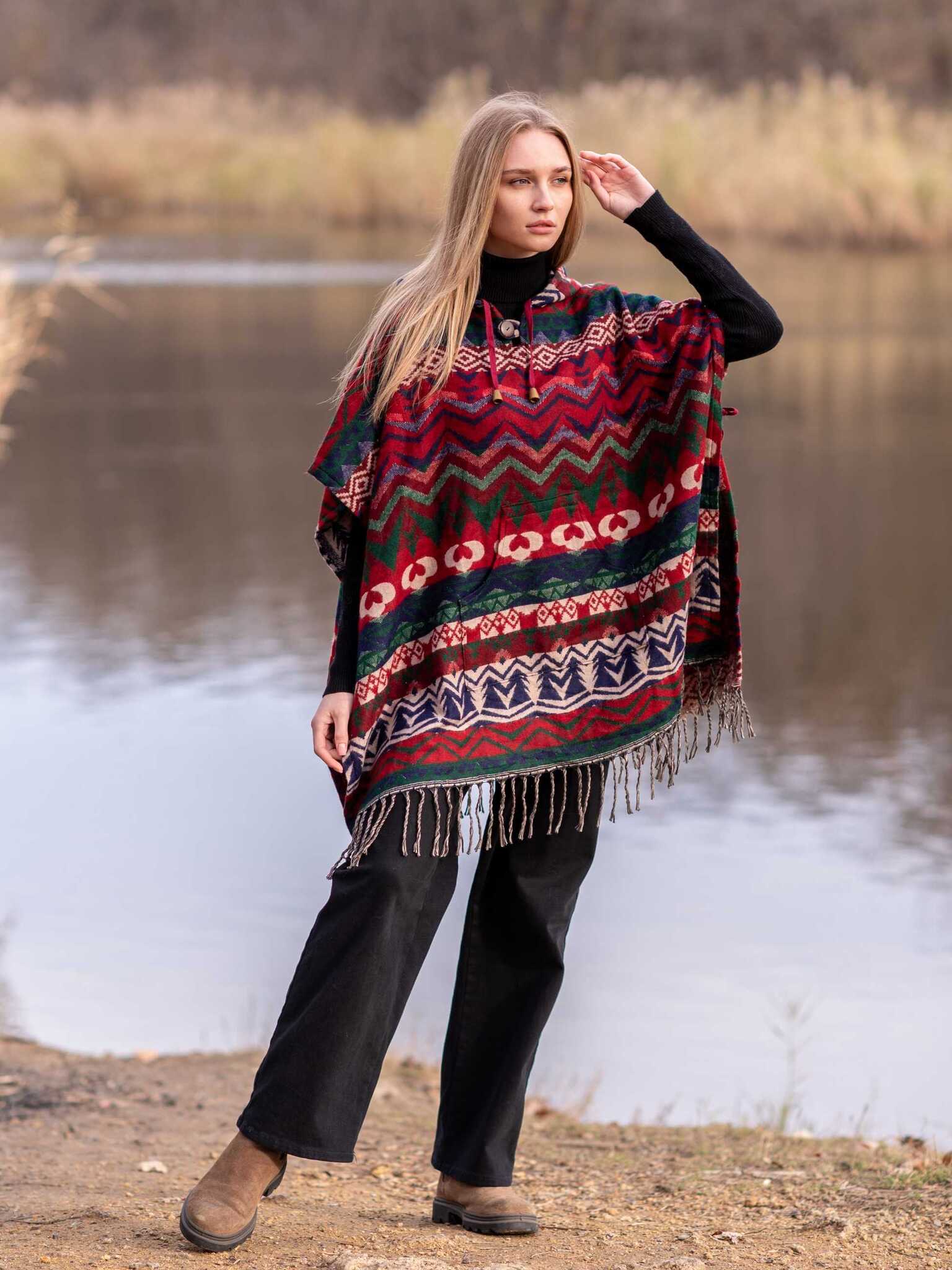 Пончо женское купить в интернет-магазине Диковина | Пончо накидка для ...