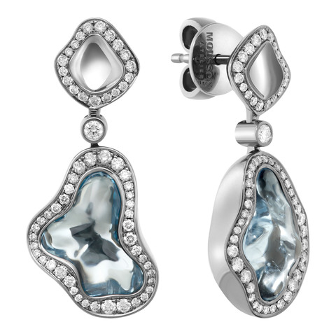 Серьги с Аквамарином и Бриллиантами, E0030-66/1