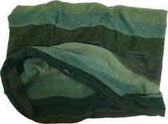 Полосатый шарф-снуд в зеленой гамме