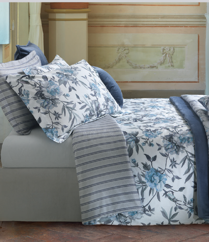 Постельное белье 2 спальное евро Mirabello Oriental Peony U04 indaco