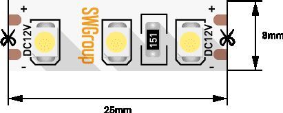 Светодиодная лента SWG 9,6W/m 120Led/m 3528SMD синий 5M SWG3120-12-9.6-B-М 009466