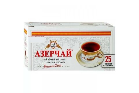 Чай Азерчай черный с ароматом Бергамота 25пак, шт