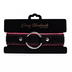 Ошейник с мягкой розовой подкладкой Crazy Handmade