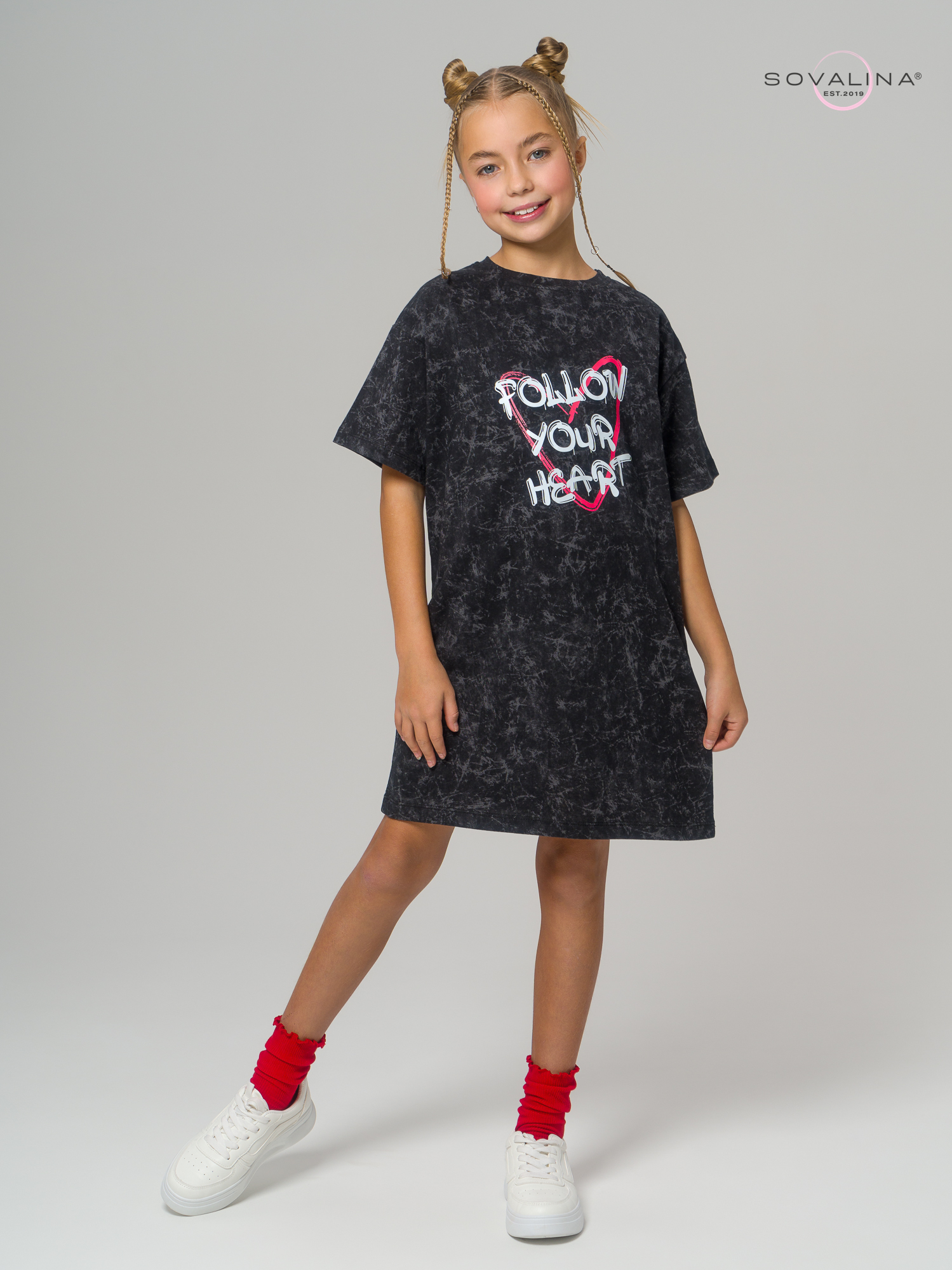 Платье Teen варенка графит FYH