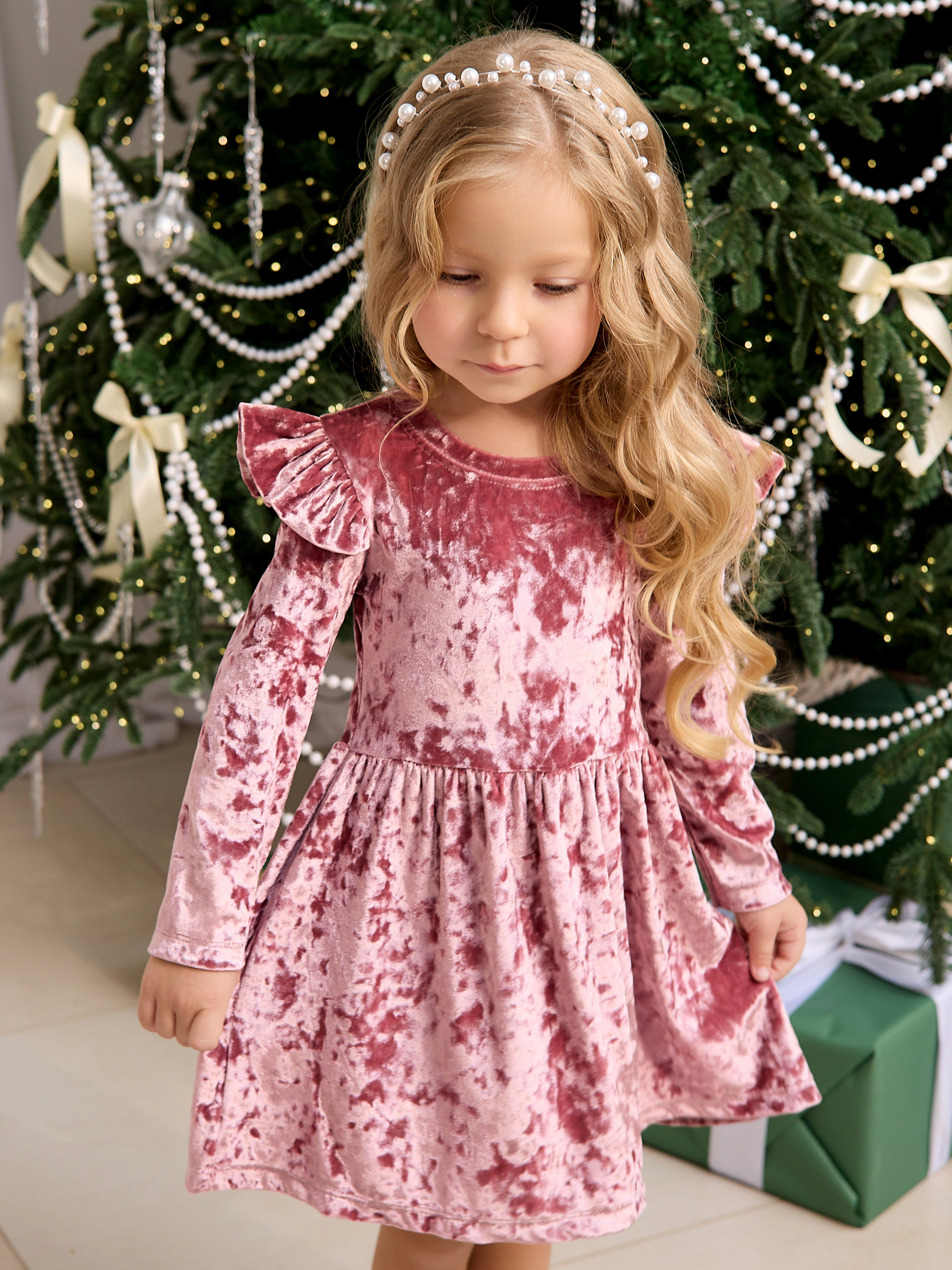 Платье Фея бархат роза