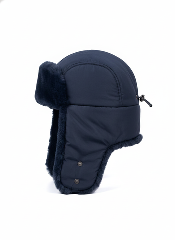 Шапка-ушанка Полиции натуральный мех нового образца (ткань оксфорд)