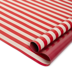 Упаковочная бумага, Полоски, Красный, 80 г, 2 ст, 0,7*1 м, 5 листов