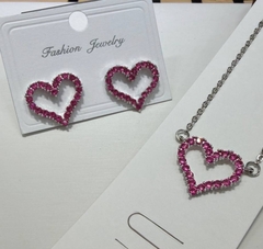 Комплект украшений СЕРДЕЧКИ колье с подвеской+ серьги в стиле TIFFANY