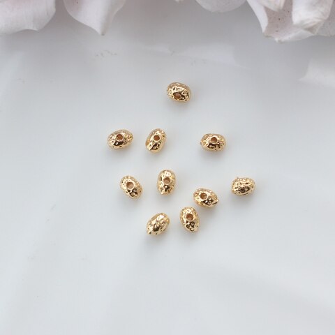 Бусина разделитель (спейсер) фриформ, 4,5*3 мм, позолота, 10 штук, Р044