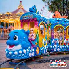 Аттракцион рельсовый для детей «В гости к русалке», 4 кабинки, 8 мест