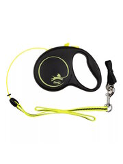 Flexi поводок-рулетка трос Fun Neon S, 5м до 12кг, желтая