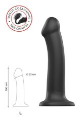 Черный фаллос на присоске Silicone Bendable Dildo L - 19 см. - 