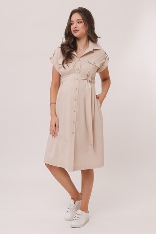 Платье для беременных 15893 кремовый