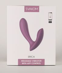 Розовый интерактивный вибромассажер Erica - 