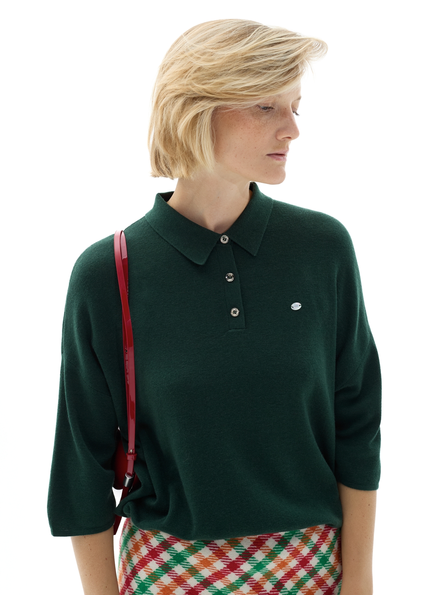 Зеленая трикотажная футболка-поло