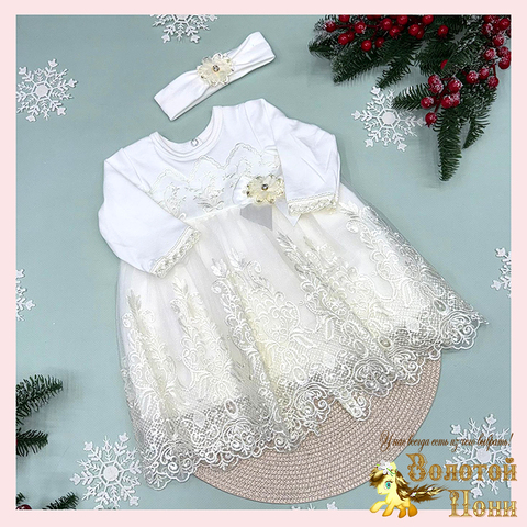 Платье с повязкой детское (68-80) 251030-F1064