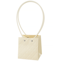 Сумка для цветов, Мастхэв, с тиснением, Кремовый, 12*11,5*10,5 см (Д*В*Ш), 1 шт.