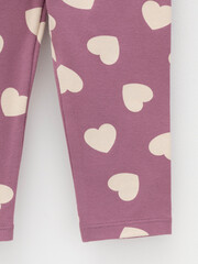 брюки  для девочки  КР 4321/темная орхидея,сердечки к589
