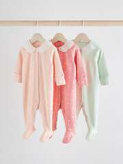 Комбинезон / Cлип для малышей Next AA5-438, 3 шт., Розовый, Светло-зеленый