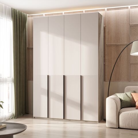 Шкаф Марвэл 4-х ств. (1600) (Кашемир, Дуб Крафт серый)